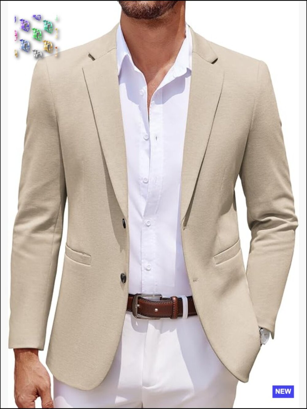 Lightweight Knit Blazer Slim Fit Casual Sport Coat Two Button Classic